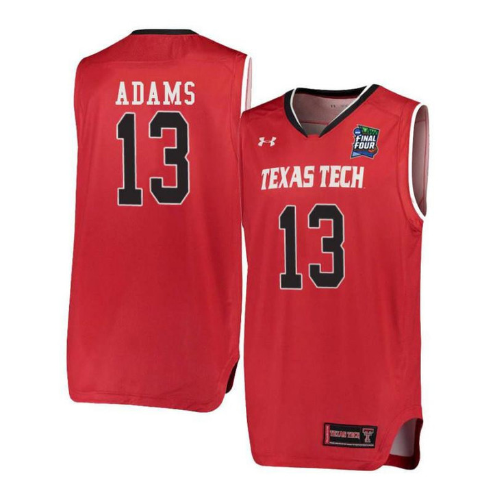 Men #Under Armour 13 Luke Adams Red Texas Tech Red Raiders Basketball Jersey
