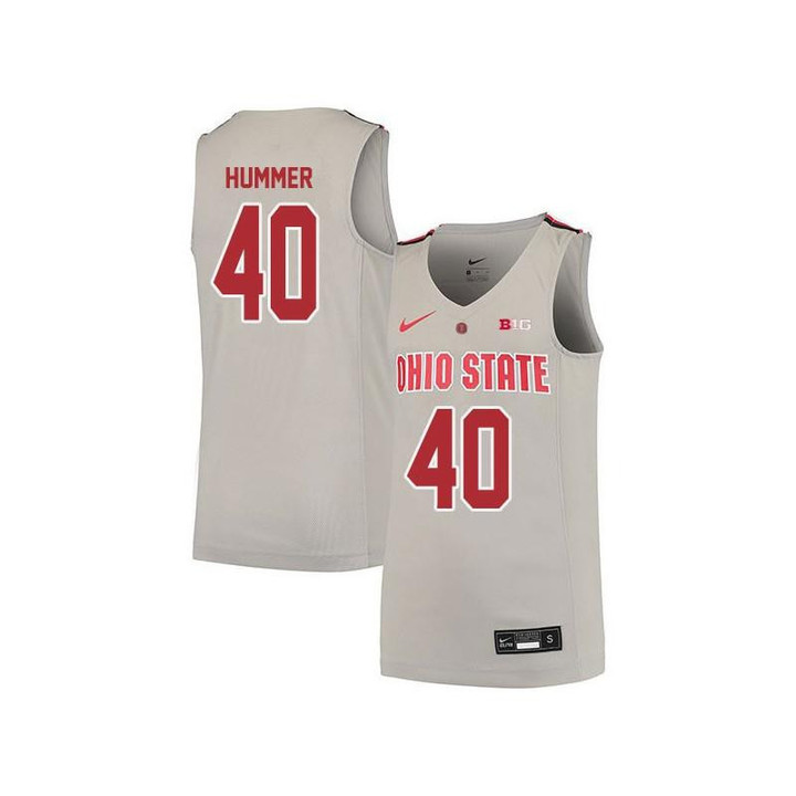 Men #40 Danny Hummer Gray Elite Ohio State Buckeyes Basketball Jersey