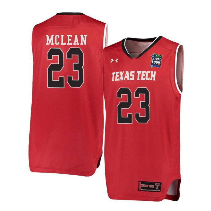 Men #Under Armour 23 Gio McLean Red Texas Tech Red Raiders Basketball Jersey