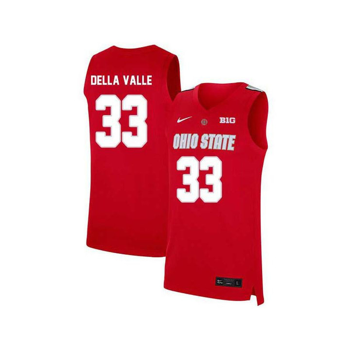 Men #33 Amedeo Della Valle Red Elite Ohio State Buckeyes Basketball Jersey
