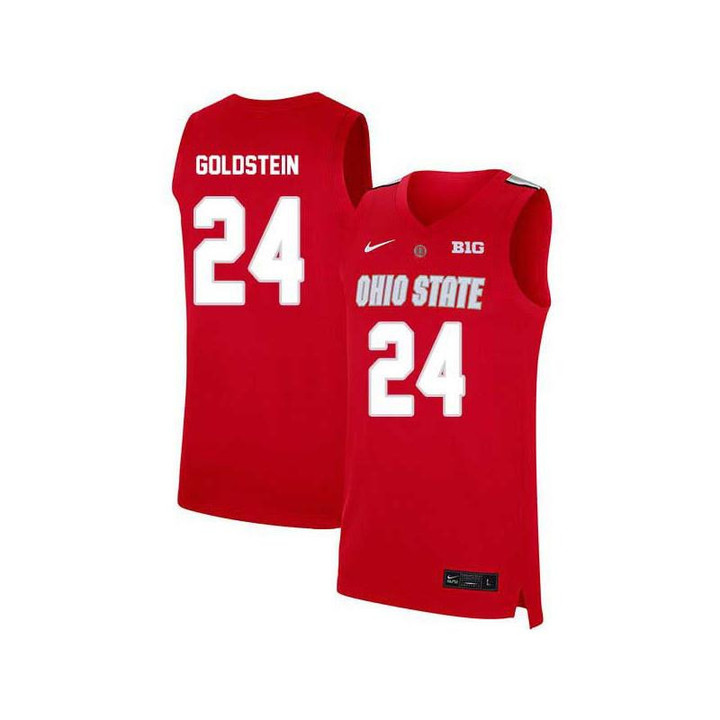 Men #24 Andrew Goldstein Red Elite Ohio State Buckeyes Basketball Jersey