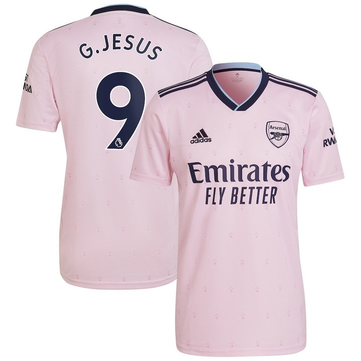 Gabriel Jesus #9 Arsenal Men 2022/23 Third Player Jersey - Pink