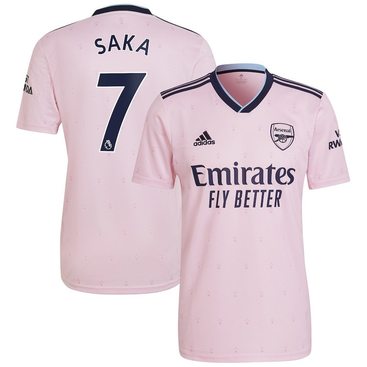 Bukayo Saka #7 Arsenal Men 2022/23 Third Player Jersey - Pink