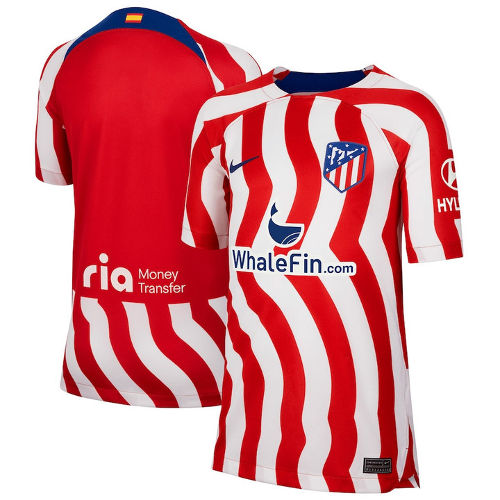 Atletico de Madrid Youth 2022/23 Home Breathe Stadium Jersey - Red/White