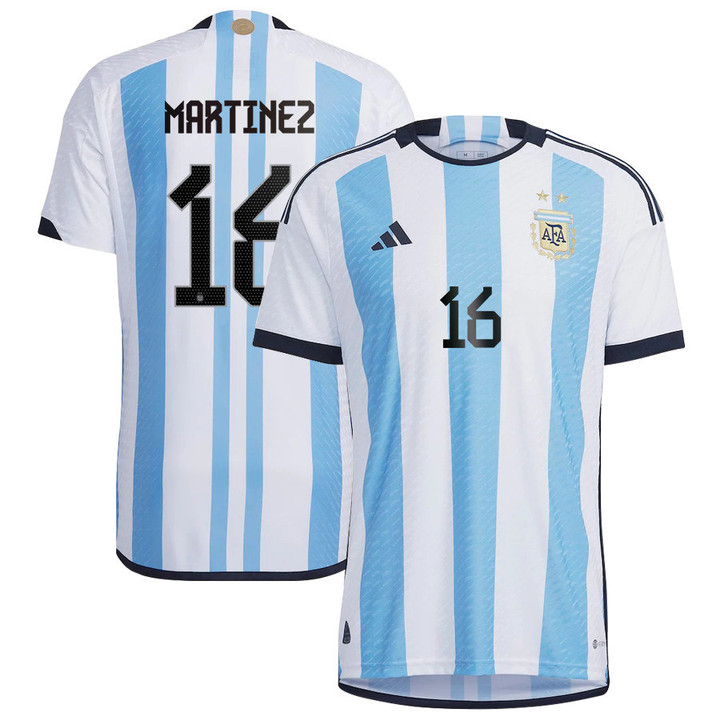 Argentina National Team 2022-23 Qatar World Cup Lisandro Martinez #16 White Home Men Jersey - New
