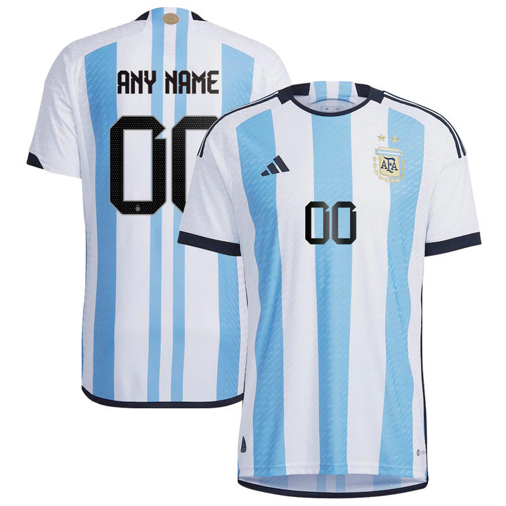 Argentina National Team 2022-23 Qatar World Cup Custom White Home Men Jersey - New