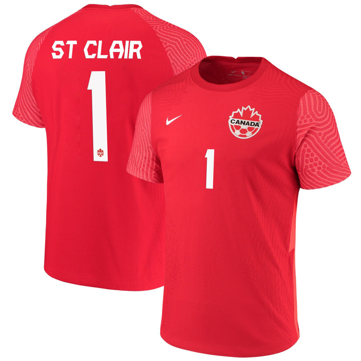 Canada National Team 2022 Qatar World Cup Dayne St. Clair #1 Red Home Men Jersey - New
