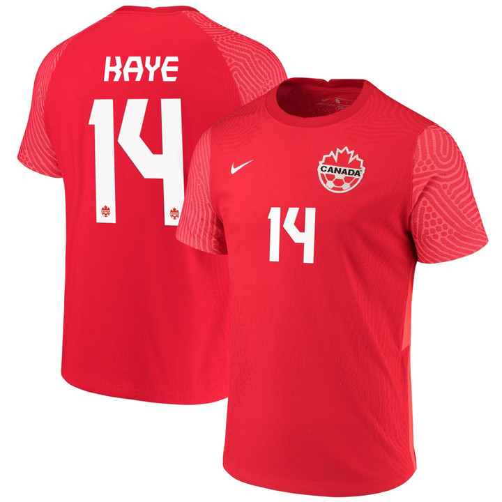 Canada National Team 2022 Qatar World Cup Mark-Anthony Kaye #14 Red Home Men Jersey - New