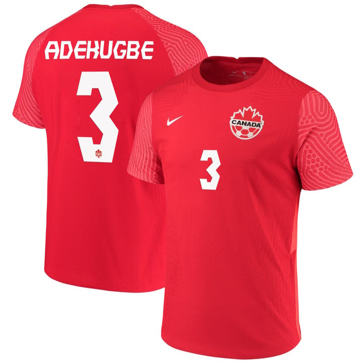 Canada National Team 2022 Qatar World Cup Sam Adekugbe #3 Red Home Men Jersey - New