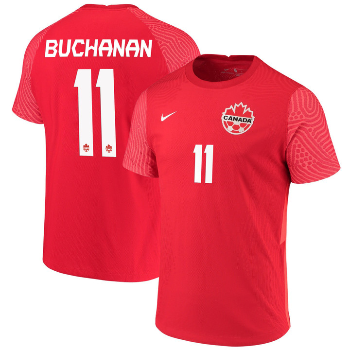 Canada National Team 2022 Qatar World Cup Tajon Buchanan #11 Red Home Men Jersey - New