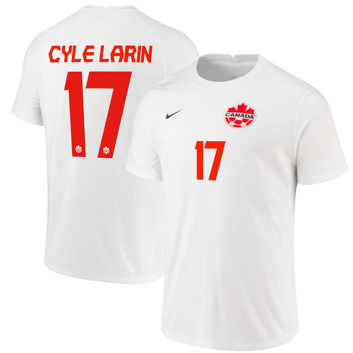 Canada National Team 2022 Qatar World Cup Cyle Larin #17 White Away Men Jersey - New