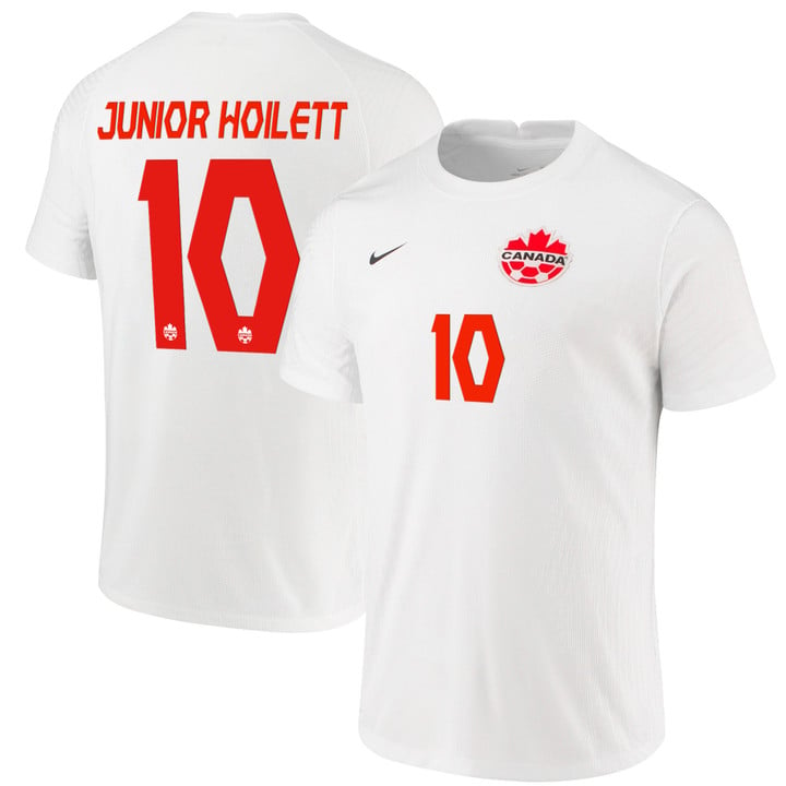Canada National Team 2022 Qatar World Cup Junior Hoilett #10 White Away Men Jersey - New
