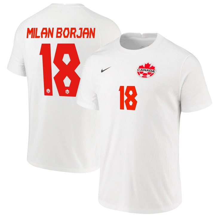 Canada National Team 2022 Qatar World Cup Milan Borjan #18 White Away Men Jersey - New