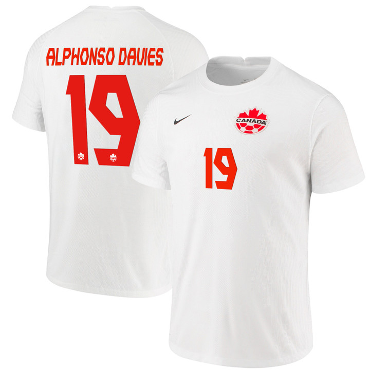 Canada National Team 2022 Qatar World Cup Alphonso Davies #19 White Away Men Jersey - New
