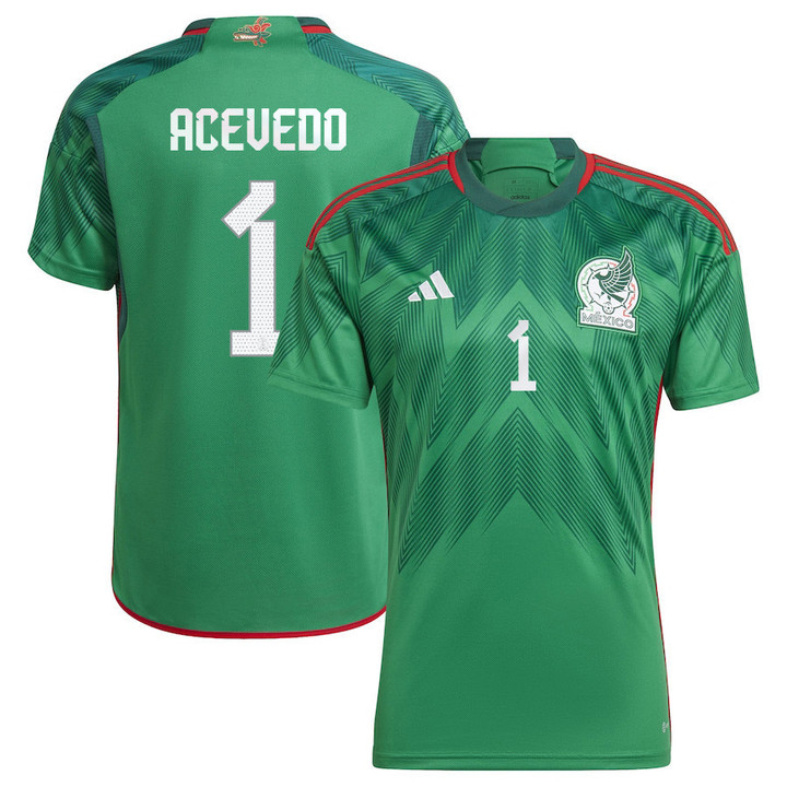 Mexico National Team 2022 Qatar World Cup Carlos Acevedo #1 Green Home Men Jersey - New