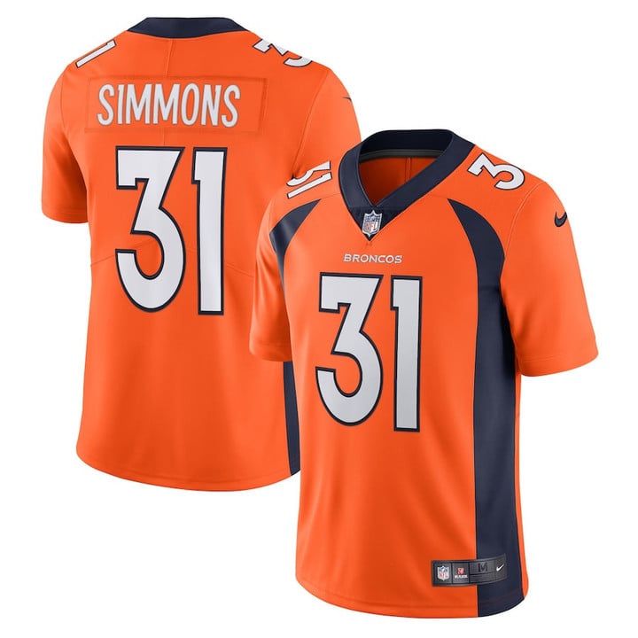 Justin Simmons #31 Denver Broncos Vapor Limited Jersey - Orange