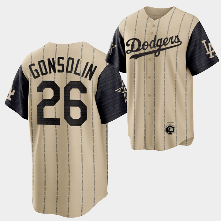 2022 Black Heritage Night Los Angeles Dodgers Tony Gonsolin #26 Gold Jersey Exclusive Edition