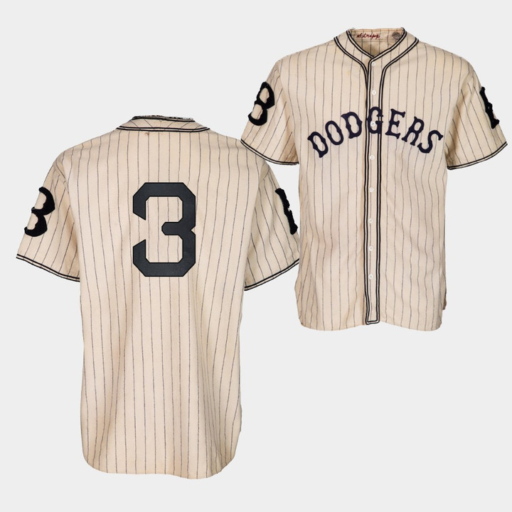 Brooklyn Dodgers Chris Taylor 1933 Heritage #3 Gold Pinstripe Jersey