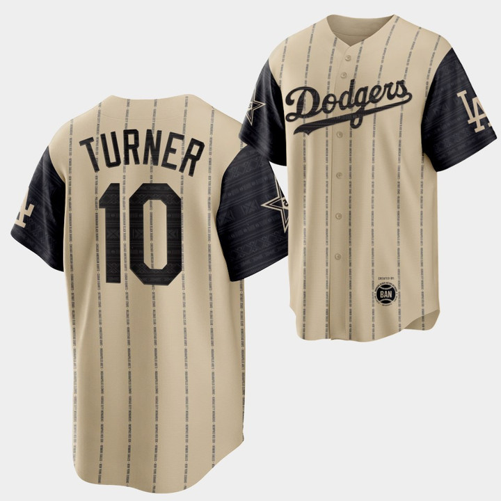 2022 Black Heritage Night Los Angeles Dodgers Justin Turner #10 Gold Jersey Exclusive Edition