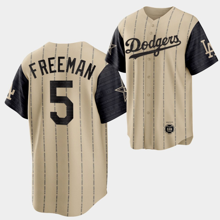 2022 Black Heritage Night Los Angeles Dodgers Freddie Freeman #5 Gold Jersey Exclusive Edition