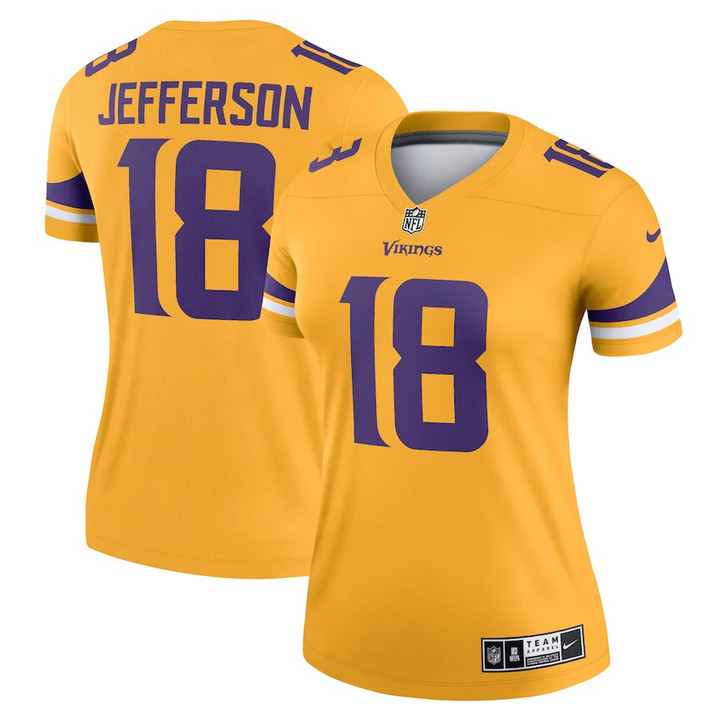 Justin Jefferson #18 Minnesota Vikings Women's Inverted Legend Jersey - Gold