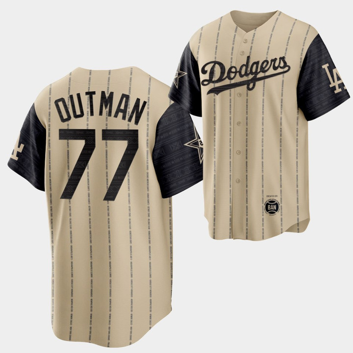 2022 Black Heritage Night Los Angeles Dodgers James Outman #77 Gold Jersey Exclusive Edition