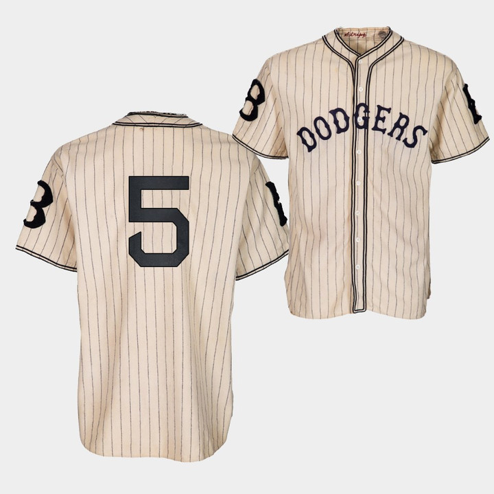 Brooklyn Dodgers Freddie Freeman 1933 Heritage #5 Gold Pinstripe Jersey