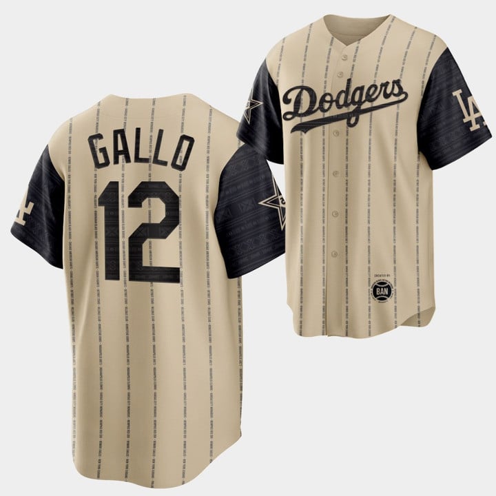 2022 Black Heritage Night Los Angeles Dodgers Joey Gallo #12 Gold Jersey Exclusive Edition