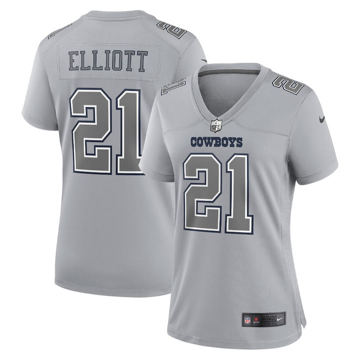 Ezekiel Elliott Dallas Cowboys Women's Atmosphere Fashion Game Jersey - Gray
