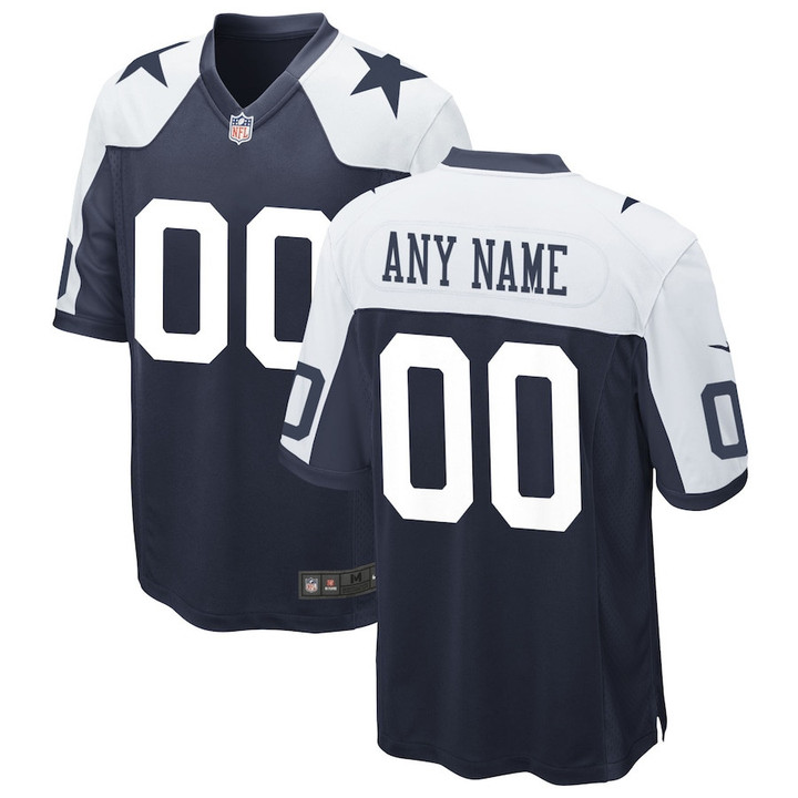 Dallas Cowboys Alternate Custom #00 Game Jersey - Navy