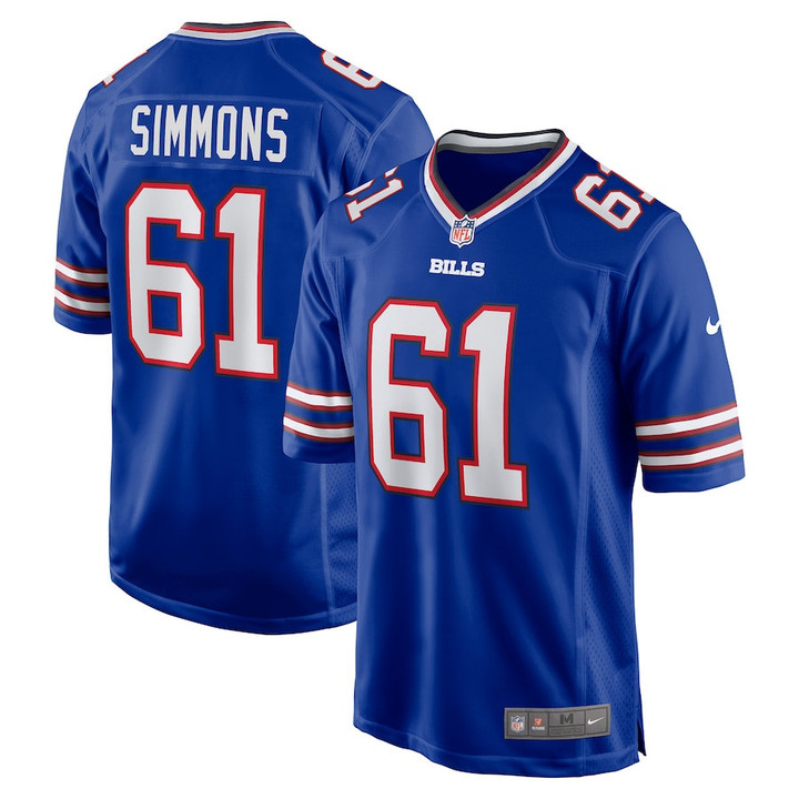 Jordan Simmons #61 Buffalo Bills Game Player Jersey - Royal