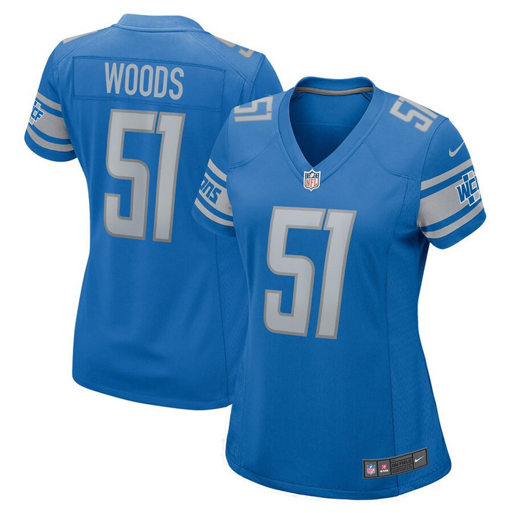 Josh Woods #57 Detroit Lions Women's Player Game Jersey - Blue