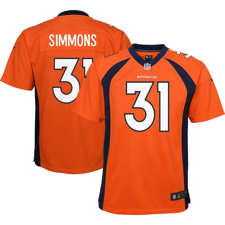 Justin Simmons Denver Broncos Youth Game Jersey - Orange
