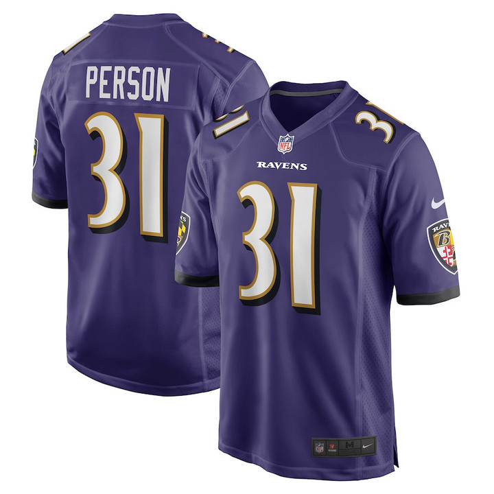 Ricky Person Baltimore Ravens Player Game Jersey - Purple