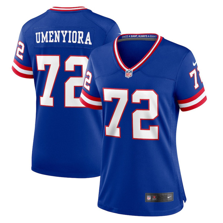 Osi Umenyiora #72 New York Giants Women's Classic Retired Player Game Jersey - Royal