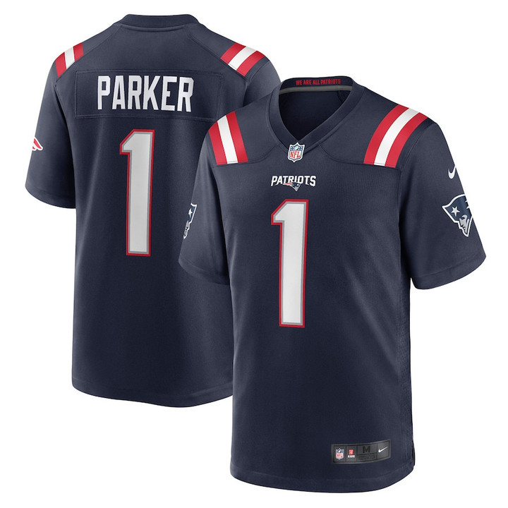 DeVante Parker #1 New England Patriots Game Jersey - Navy