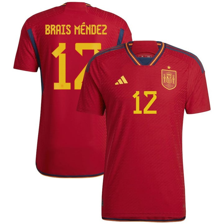 Spain National Team 2022/23 Qatar World Cup Brais Méndez #12 Home Men Jersey - Red