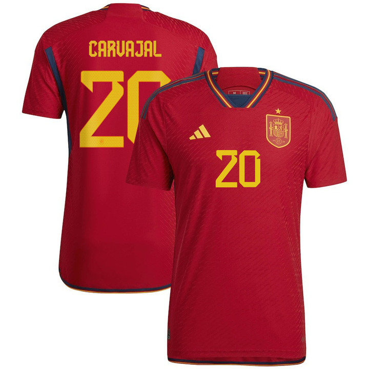 Spain National Team 2022/23 Qatar World Cup Dani Carvajal #20 Home Men Jersey - Red