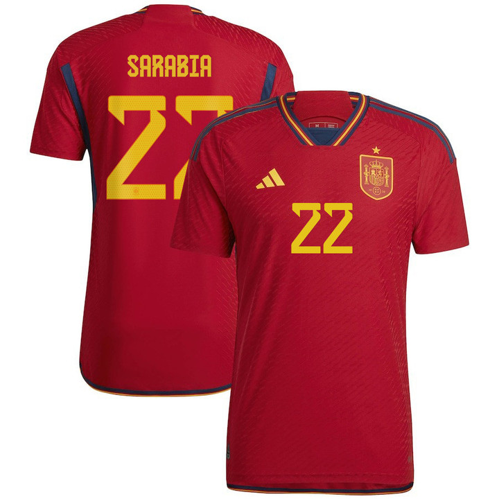 Spain National Team 2022/23 Qatar World Cup Pablo Sarabia #22 Home Men Jersey - Red
