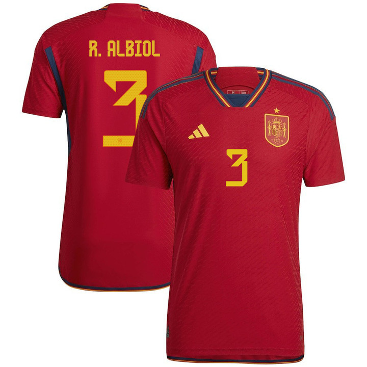 Spain National Team 2022/23 Qatar World Cup Raúl Albiol #3 Home Men Jersey - Red