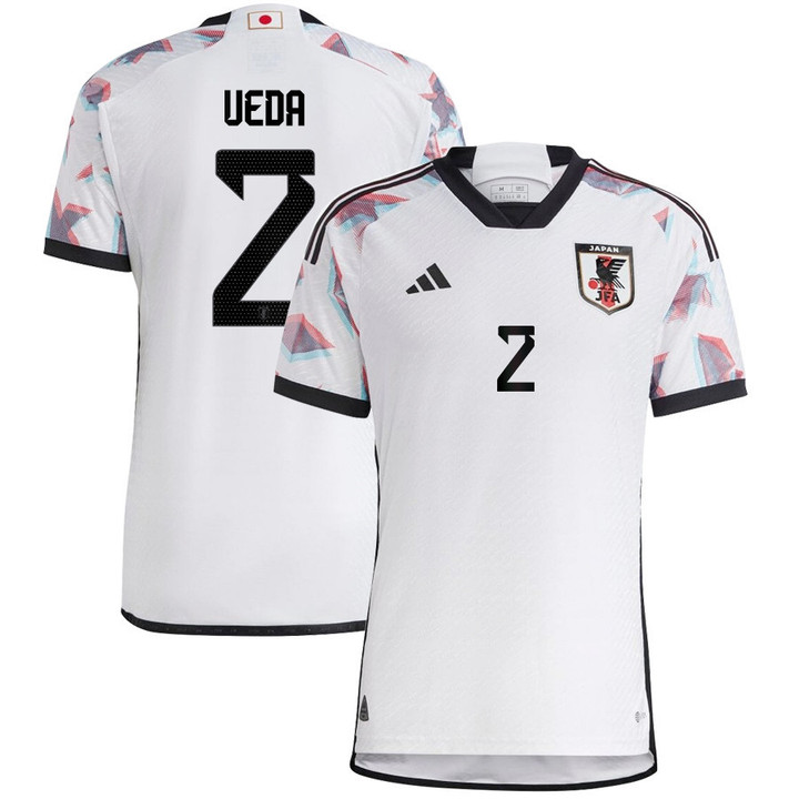 Japan National Team 2022/23 Qatar World Cup Ueda Naomichi #2 Away Men Jersey - White