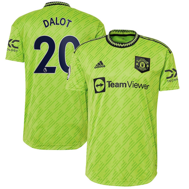 Diogo Dalot #20 Manchester United 2022/23 Third Player Men Jersey - Neon Green