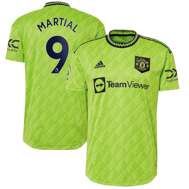 Anthony Martial #9 Manchester United 2022/23 Third Player Men Jersey - Neon Green