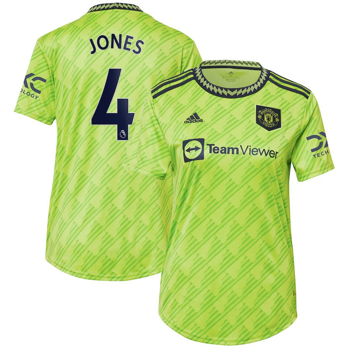 Phil Jones #4 Manchester United Women's 2022/23 Third Player Jersey - Neon Green