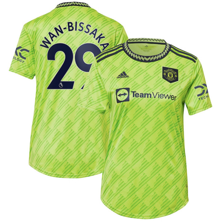 Aaron Wan-Bissaka #29 Manchester United Women's 2022/23 Third Player Jersey - Neon Green