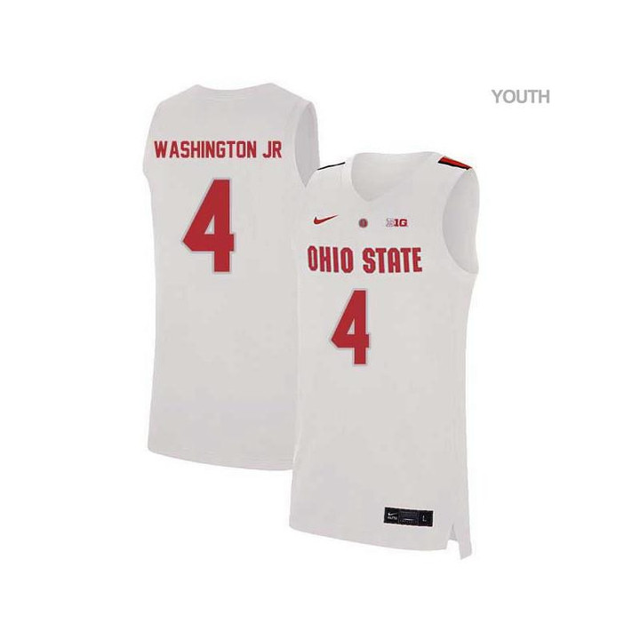 Duane Washington Jr. 4 Ohio State Buckeyes Elite Basketball Youth Jersey - White