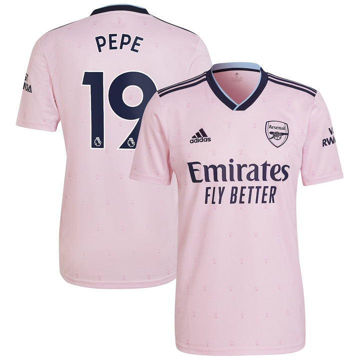 Nicolas Pepe 19 Arsenal Men 2022/23 Third Player Jersey - Pink