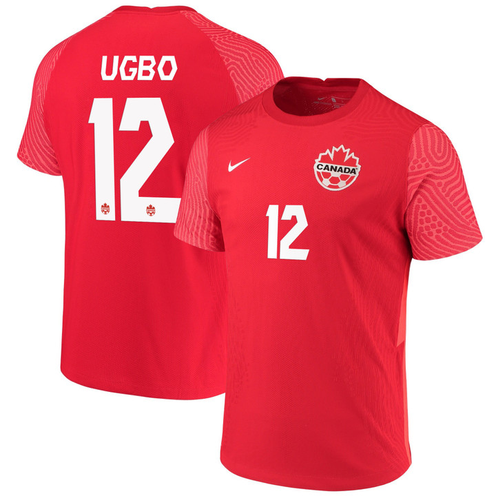 Canada National Team 2022 Qatar World Cup Ike Ugbo 12 Red Home Men Jersey - New