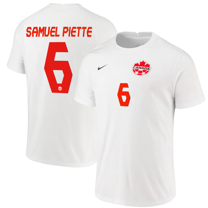 Canada National Team 2022 Qatar World Cup Samuel Piette 6 White Away Men Jersey - New