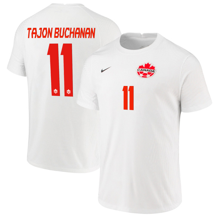 Canada National Team 2022 Qatar World Cup Tajon Buchanan 11 White Away Men Jersey - New